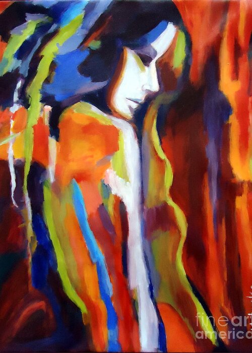 Nude Figures Greeting Card featuring the painting Animus by Helena Wierzbicki