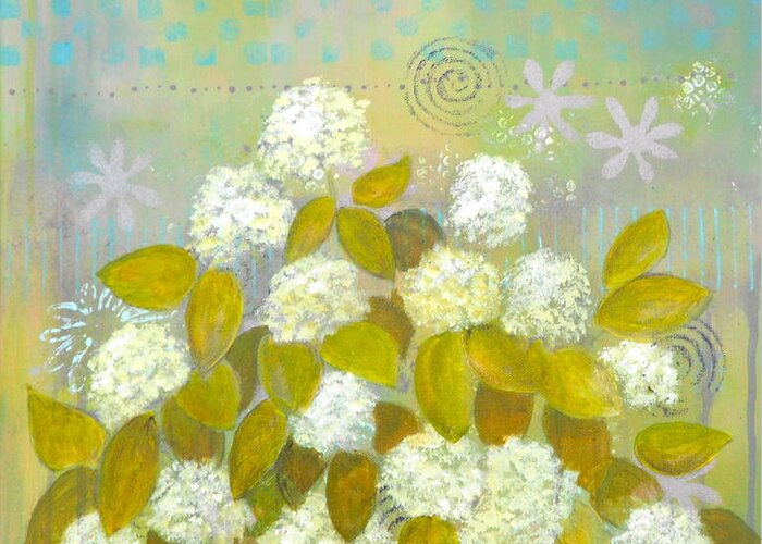 Hydrangeas Greeting Card featuring the painting Annabelle by Phiddy Webb