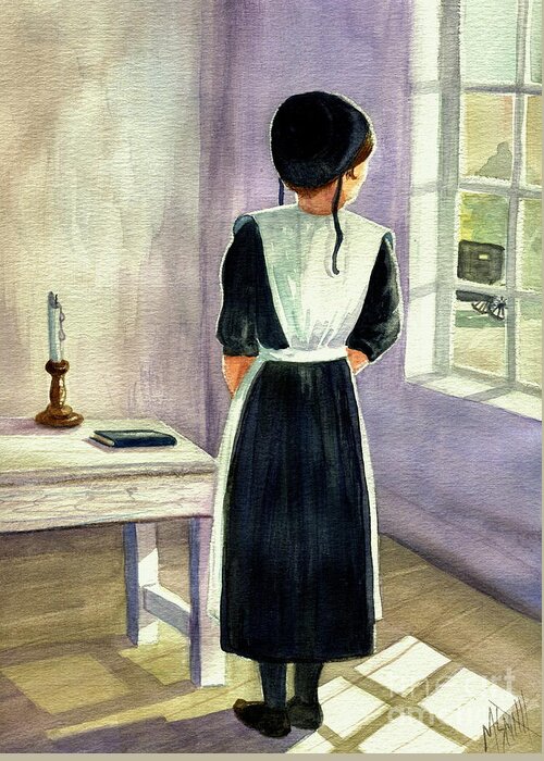 Amish Greeting Card featuring the painting Another Way Of Life III by Marilyn Smith