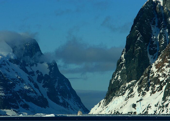 Ship Greeting Card featuring the photograph Antarctic Fiord by Amanda Stadther