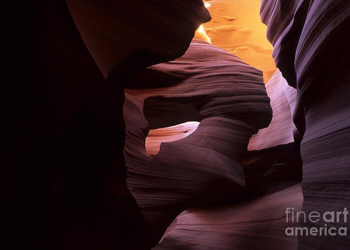  Antelope Canyon Greeting Card featuring the photograph Antelope Canyon Touch Of Magic by Bob Christopher
