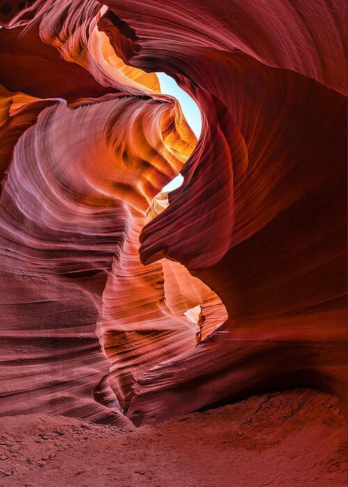 Antelope Canyon Greeting Card featuring the photograph Antelope Cavern by Jason Chu