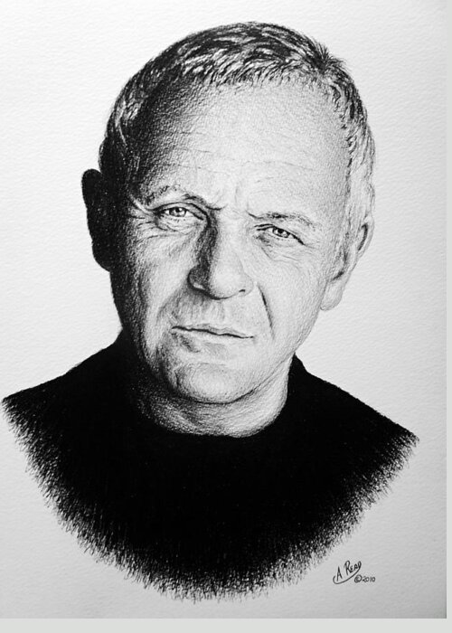 Anthony Hopkins Greeting Card featuring the drawing Anthony Hopkins by Andrew Read