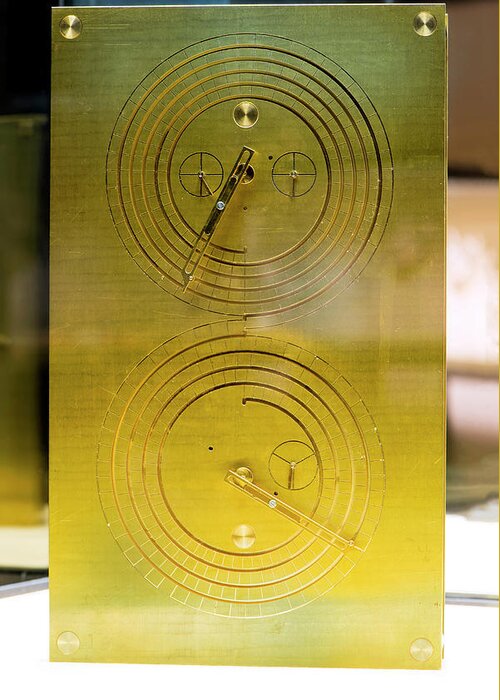 Nobody Greeting Card featuring the photograph Antikythera Mechanism Model by Louise Murray/science Photo Library