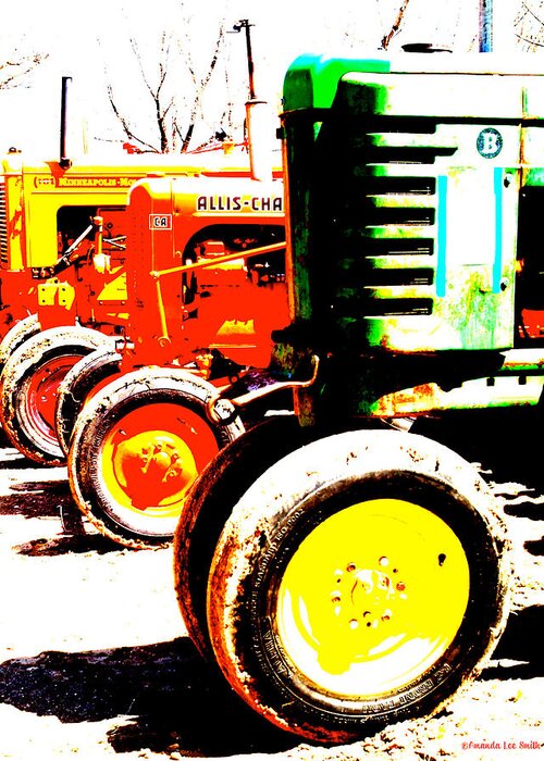 Antique Greeting Card featuring the photograph Antique Tractors by Amanda Smith
