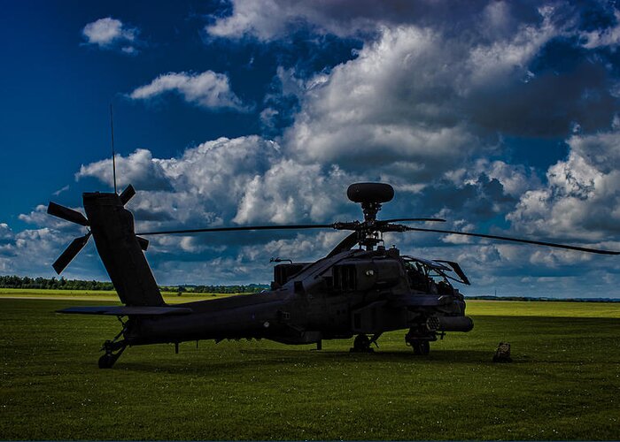 Duxford Greeting Card featuring the photograph Apache Gun Ship by Martin Newman