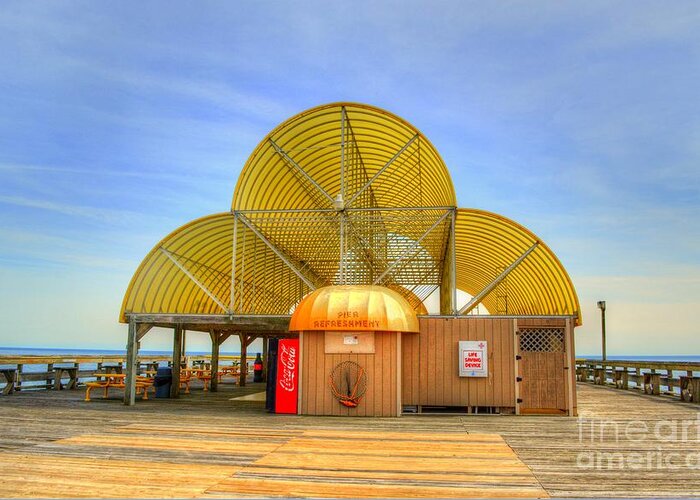 Scenic Greeting Card featuring the photograph Apache Pier Refreshment Stand by Kathy Baccari