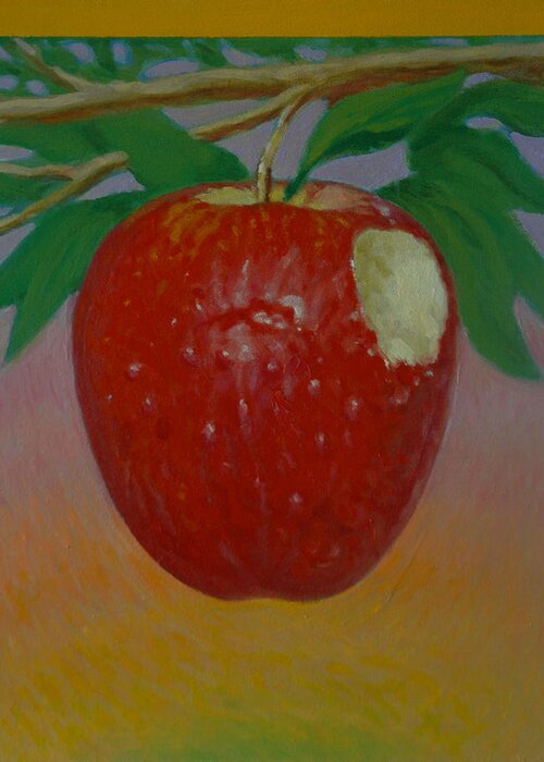 Set Greeting Card featuring the painting Apple 3 in a series of 3 by Don Young