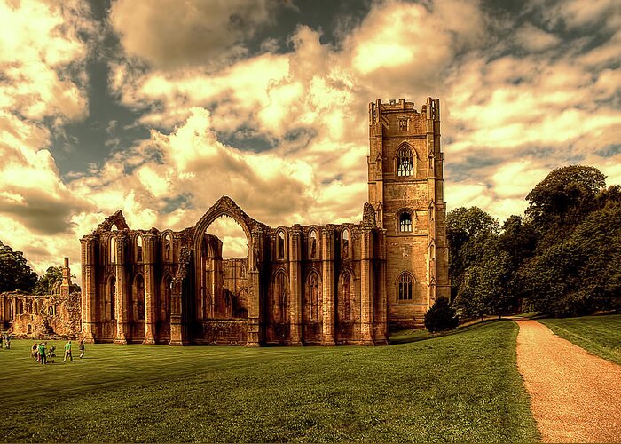 Arch Greeting Card featuring the photograph Approaching Fountains Abbey by Stephen Candler Photography