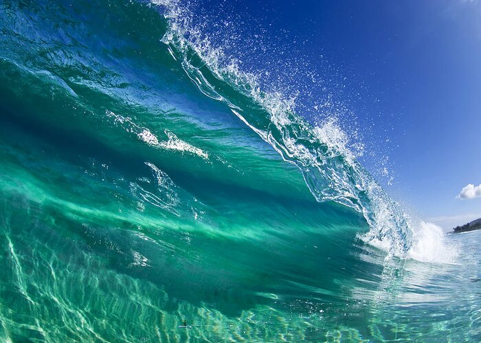 Wave Greeting Card featuring the photograph Aqua Blade by Sean Davey