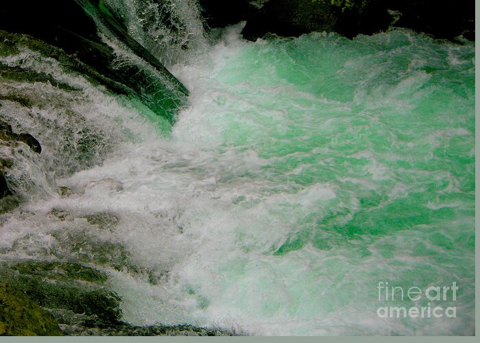 Torrent Greeting Card featuring the photograph Aqua Falls by Rich Collins