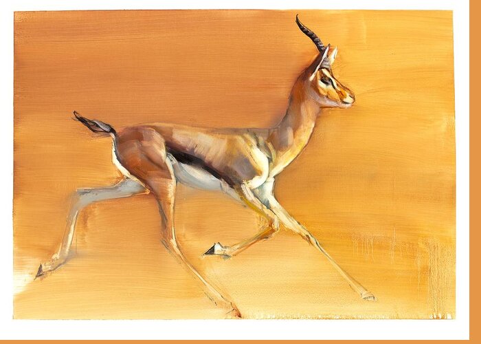 Arabian Gazelle Greeting Card by Mark Adlington