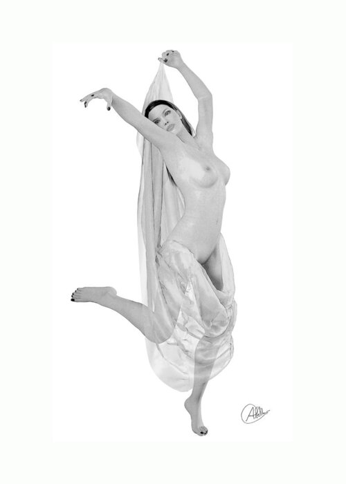 Female Nude Greeting Card featuring the digital art Nude Odalisque by Quim Abella