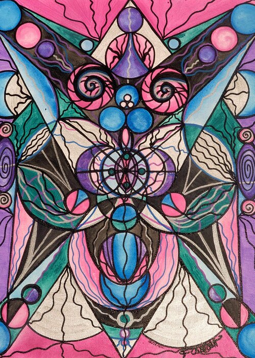 Arcturian Healing Lattice Greeting Card featuring the painting Arcturian Healing Lattice by Teal Eye Print Store