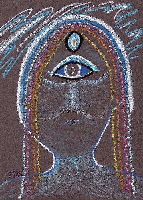 Arcturian Greeting Card featuring the painting Arcturian Hybrid by Cassandra Vanzant