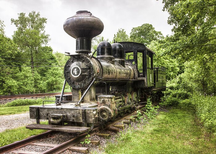 Trains Greeting Card featuring the photograph Argent Lumber Company Engine NO. 4 - Antique Steam Locomotive by Gary Heller
