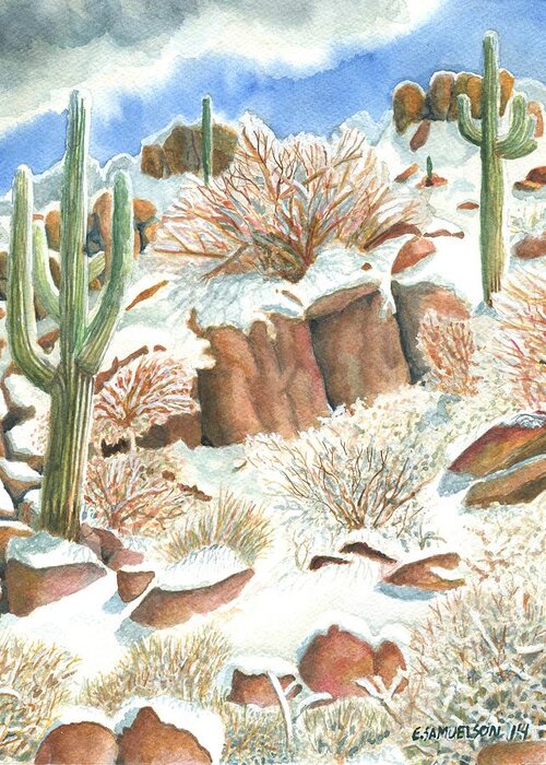 Arizona Greeting Card featuring the painting Arizona The Christmas Card by Eric Samuelson