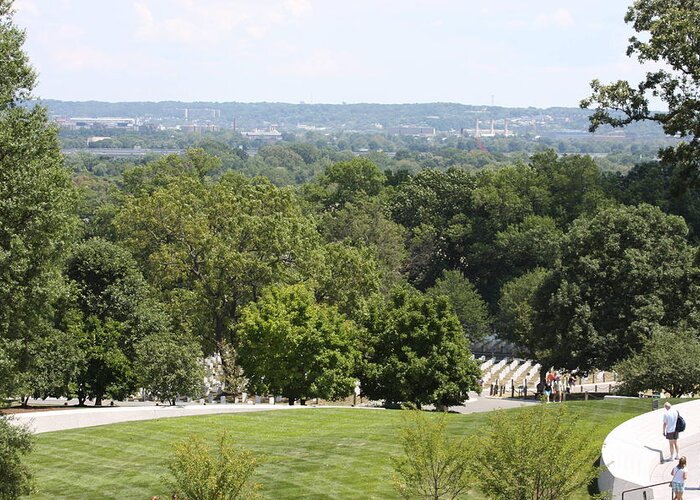 Arlington Greeting Card featuring the photograph Arlington National Cemetery - 121234 by DC Photographer