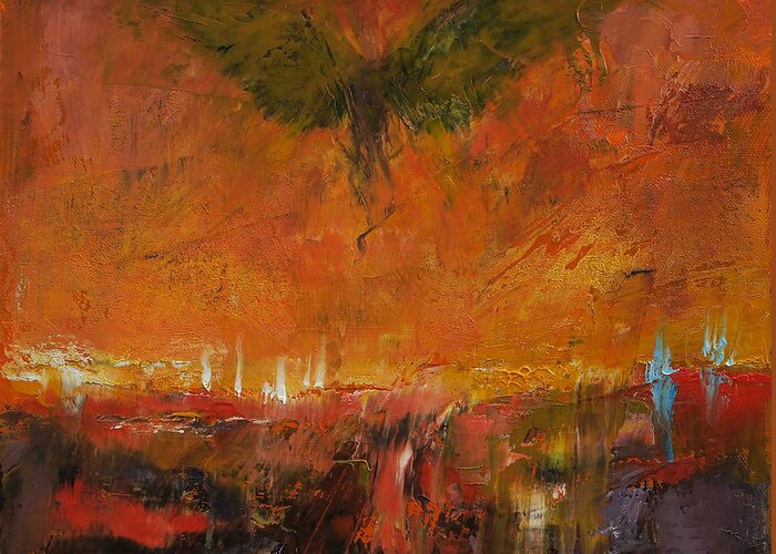 Armageddon Greeting Card featuring the painting Armageddon by Michael Creese