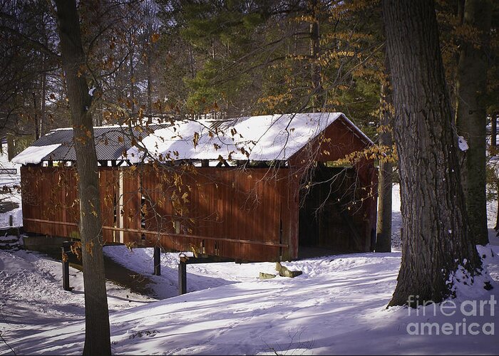 Americana Greeting Card featuring the photograph Armstrong Covered Bridge 35-30-12 by Robert Gardner