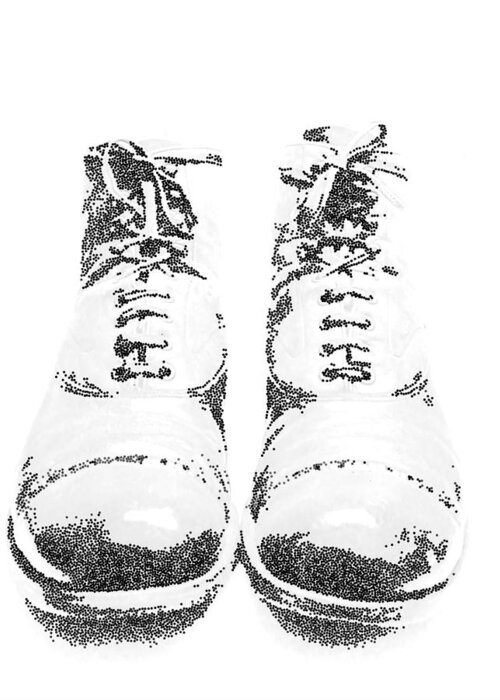 Seurat Greeting Card featuring the digital art Army Boots by Steve Taylor