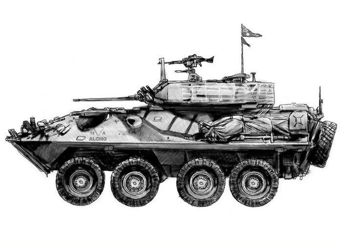 Army Tank Drawing Art Poster Drawing By Kim Wang