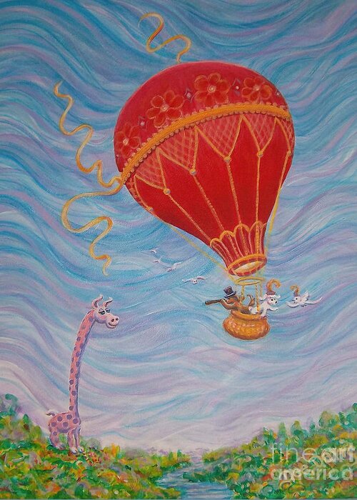 Balloon Greeting Card featuring the painting Around The World by Dee Davis