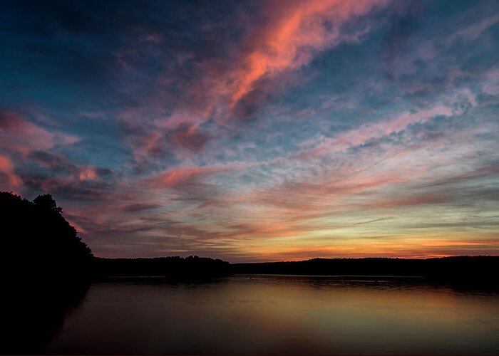  Swartswood Lake Greeting Card featuring the photograph Art of Dusk by Sara Hudock