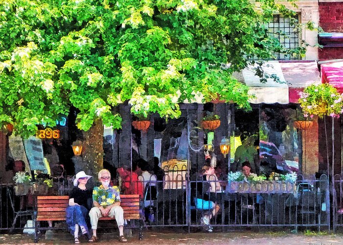 Asheville Greeting Card featuring the photograph Asheville NC Outdoor Cafe by Susan Savad