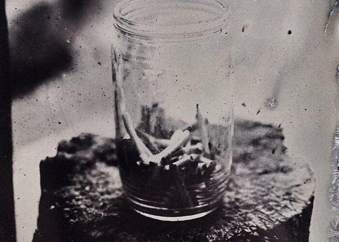 Wetplate Greeting Card featuring the photograph Ashtray by Jan Kratochvil
