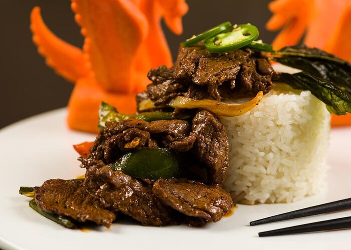 Asian Greeting Card featuring the photograph Asian Pepper Steak by Raul Rodriguez