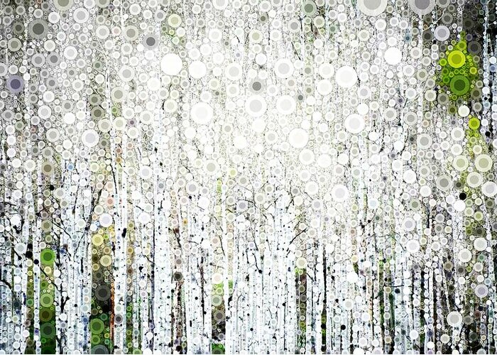 Aspen Greeting Card featuring the digital art Aspens in the Spring by Linda Bailey