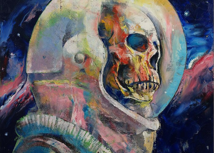 Art Greeting Card featuring the painting Astronaut by Michael Creese