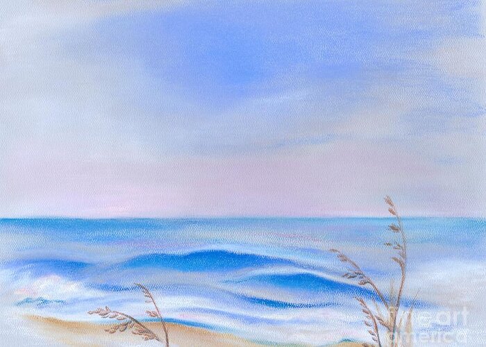 Seascape Greeting Card featuring the pastel Atlantic Evening by MM Anderson