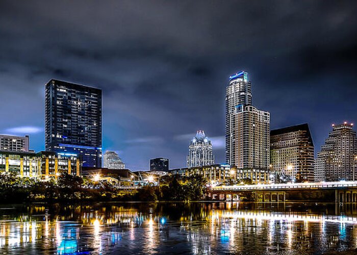 Hdr Greeting Card featuring the photograph Austin Skyline HDR by David Morefield