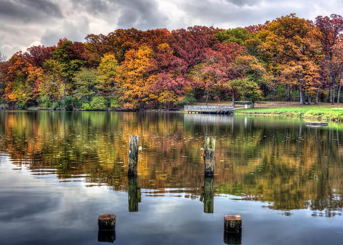 Autumn Greeting Card featuring the photograph Autumn At The Pond by Scott Wood