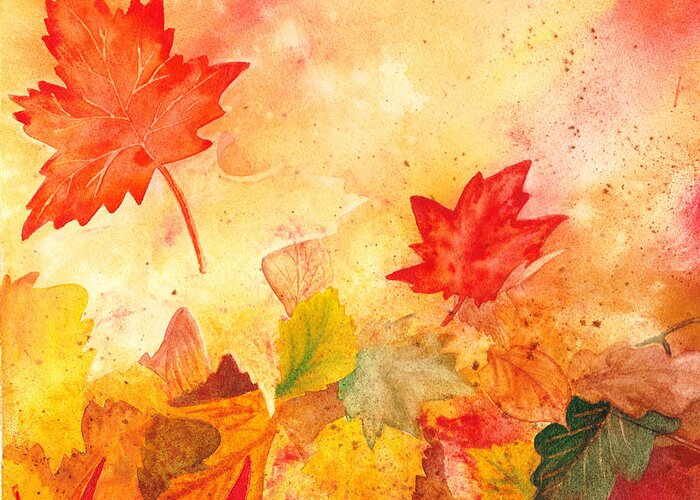 Fall Greeting Card featuring the painting Autumn Dance by Irina Sztukowski