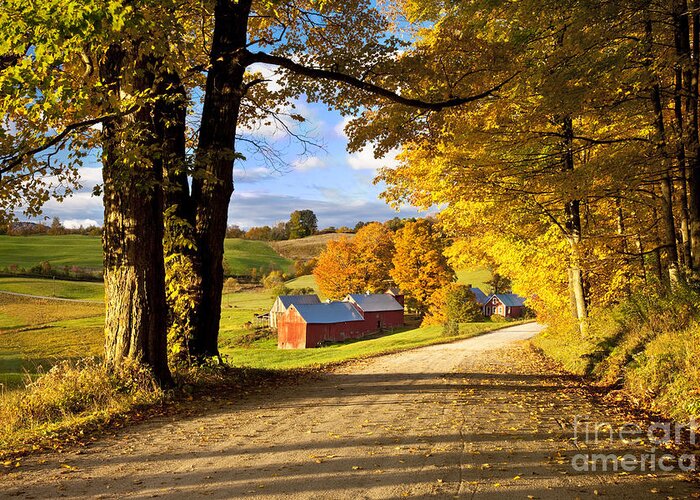 Autumn Greeting Card featuring the photograph Autumn Farm in Vermont by Brian Jannsen