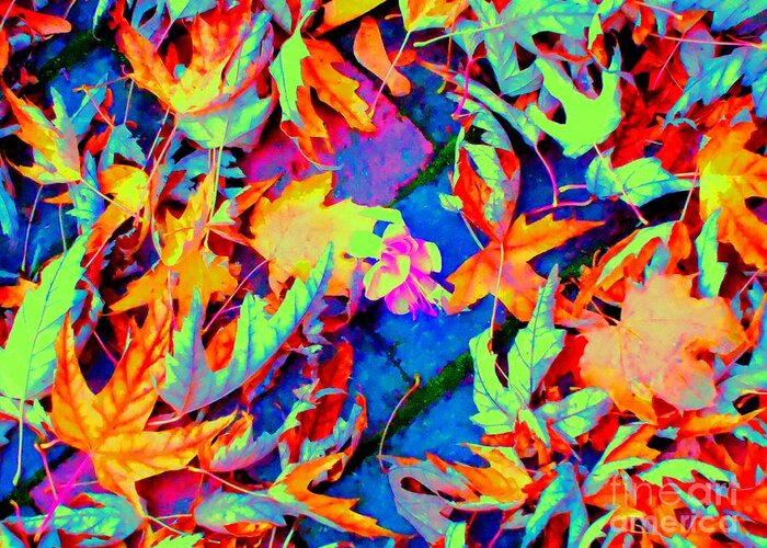 Leaves Greeting Card featuring the photograph Autumn Fiesta by Ann Johndro-Collins