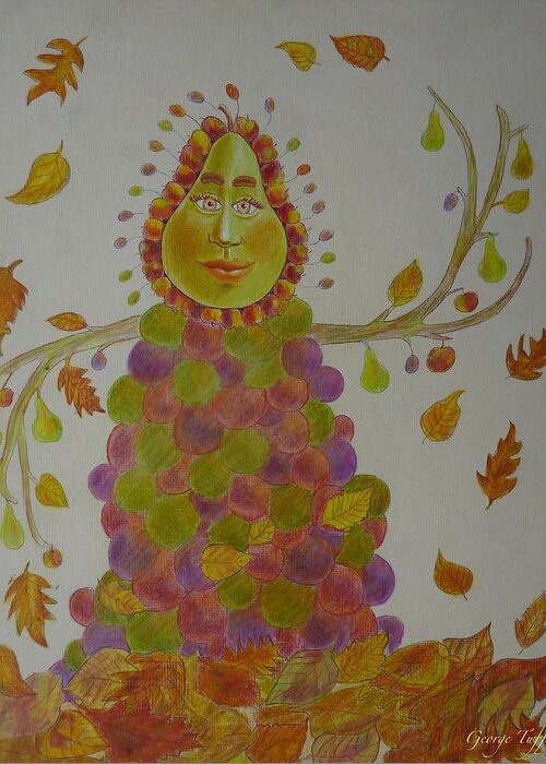 Autumn Greeting Card featuring the painting Autumn by George Tuffy
