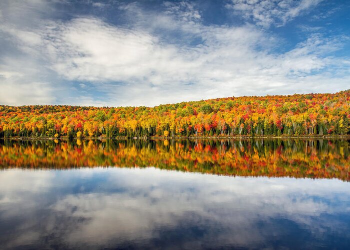 Autumn Greeting Card featuring the photograph Autumn Lake Reflection by Pierre Leclerc Photography