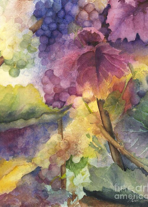 Grapes Greeting Card featuring the painting Autumn Magic I by Maria Hunt