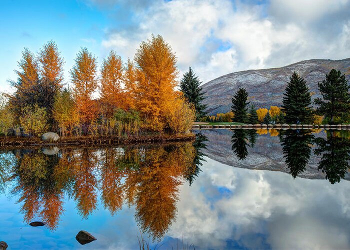 America Greeting Card featuring the photograph Autumn Reflections in Aspen Colorado by Gregory Ballos