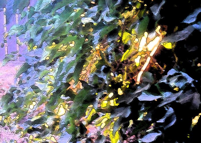 Leaf Greeting Card featuring the digital art Autumn Sun On Leaves by Eric Forster
