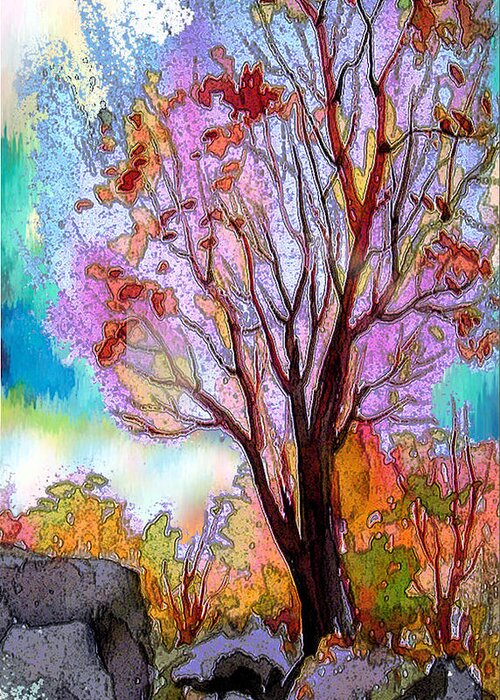 Canvas Greeting Card featuring the painting Autumn by Vagik Iskandar