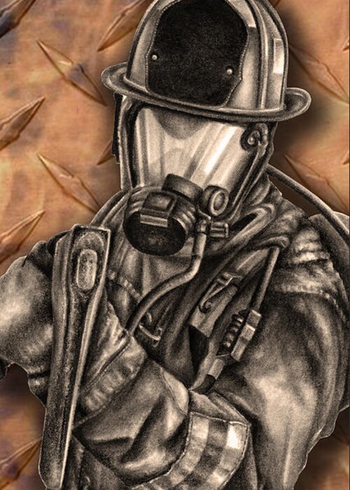 Firefighter Greeting Card featuring the digital art Axe2 by Jodi Monroe