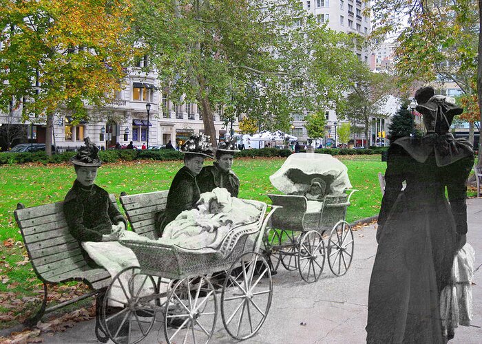 Philadelphia Greeting Card featuring the photograph Babies in Rittenhouse Square by Eric Nagy