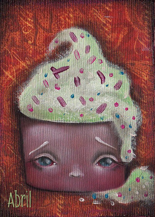 Cupcake Greeting Card featuring the painting Baby Cakes II by Abril Andrade
