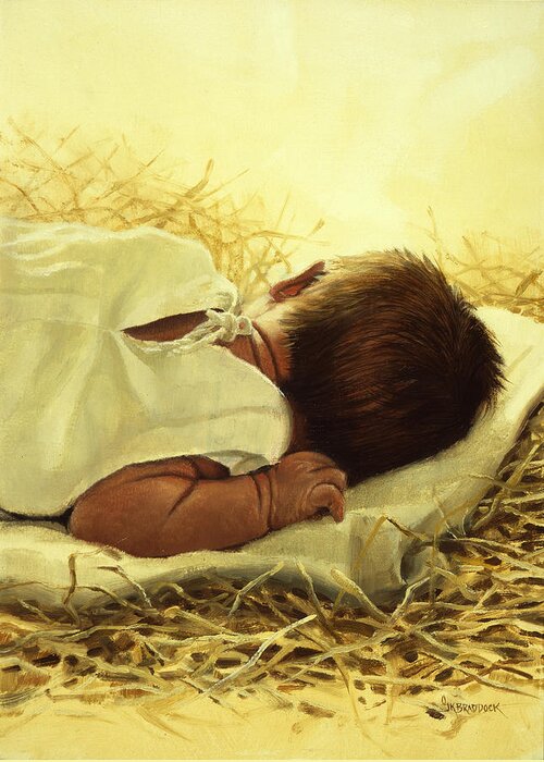 Baby Greeting Card featuring the painting The Gift of God by Graham Braddock