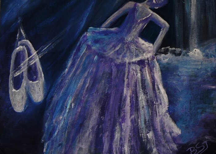 Dance Greeting Card featuring the painting Backstage by Barbara St Jean